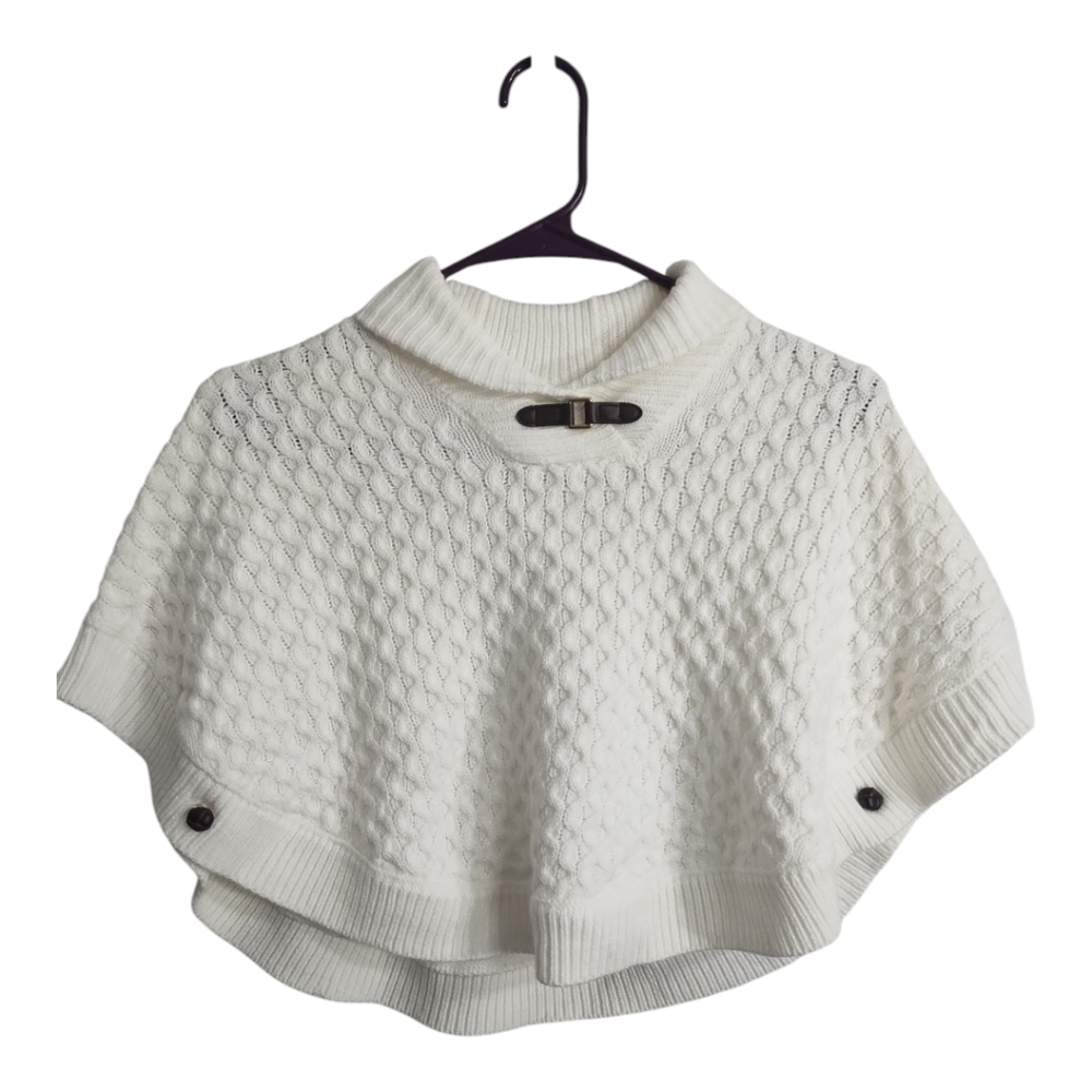 Janie‎ and Jack Textured Diamond  Equestrian Preppy Pull Over Sweater Cape 4